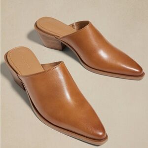 Cognac Leather Mules size 7